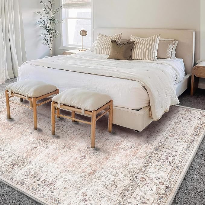 CHAMPLANT Washable Area Rug 10'x14' Boho Design Non-Shedding Easy Care Ideal - Image 2