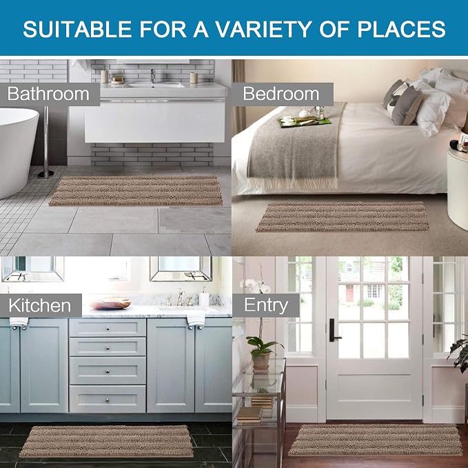 H.VERSAILTEX Bathroom Rugs Bath Mat Runner Rug Non Slip Kitchen Rug Extra Long - Image 6