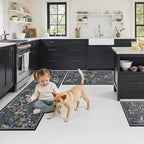 GRANNY SAYS Boho Kitchen Rug Sets of 3, Non Slip Washable Faux Wool Kitchen Mats - Image 8