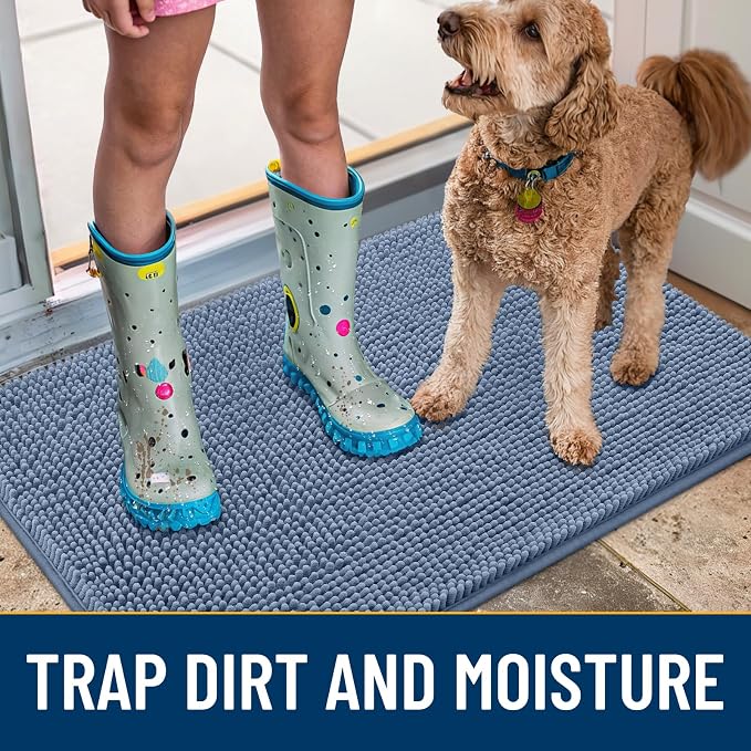 Smiry Dog Door Mat for Muddy Paws 47x20, Absorbent Dirt Trapper, Non-Slip - Image 3