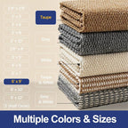Faux Jute Area Rug 6'x9', Washable & Non-Slip, Taupe | 0.27" Low Pile Easy Jute - Image 6