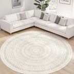 cotiled 8x8 Round Area Rugs Living Room Rug: Washable Boho Rugs - Image 8