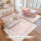RELEANY Area Rugs 6'x9' Washable Non-Slip, Floral Vintage Distress Medallion - Image 9