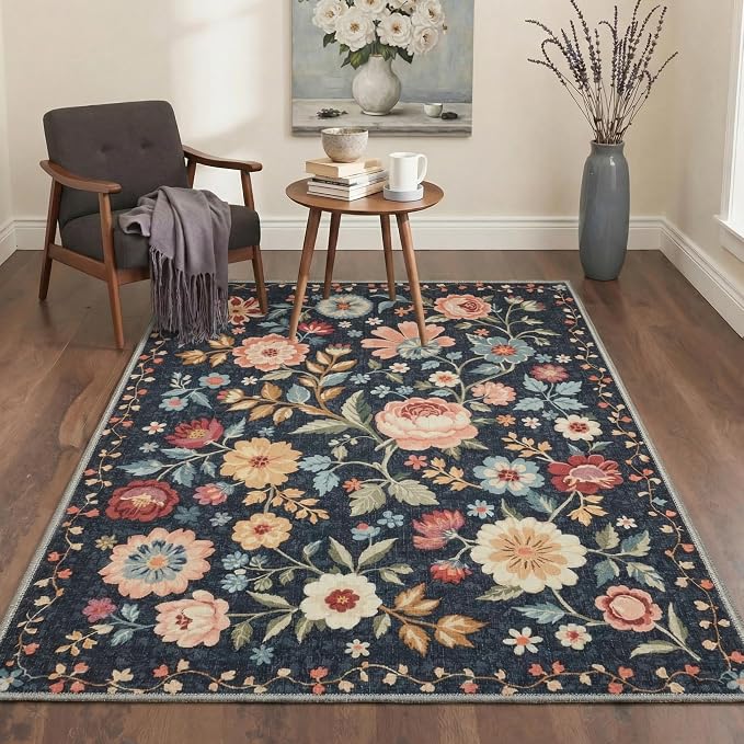 GENIMO Indoor Outdoor Area Rug 5'x7', Machine Washable Rugs - Image 2