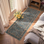 jinchan Zenith Floral Runner Rug 2x6 Washable Kitchen Runner Non-Slip Low-Pile - Image 3