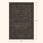 Washable 4x6 Brown Rugs for Living Room, Rustic Carpet for Office, Large - Image 2