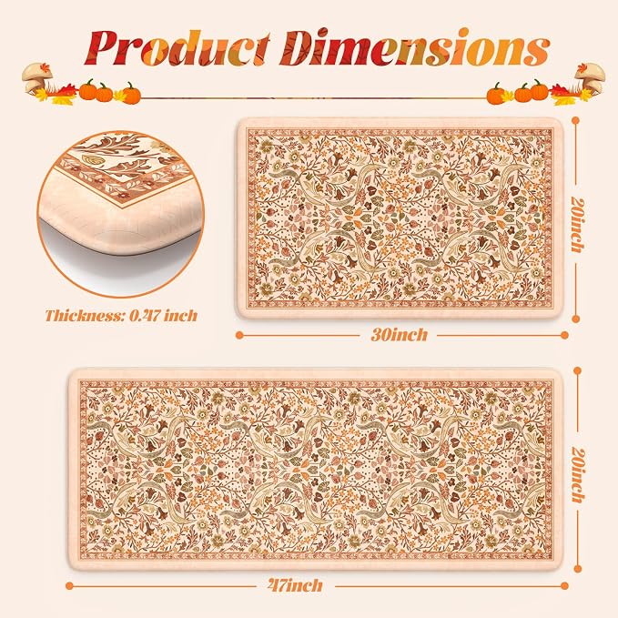 Collive Anti Fatigue Mats for Kitchen Floor, Non Slip Waterproof Sink Rugs for - Image 2