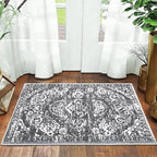 HEBE Washable Area Rug 2'x3', Non Slip Soft Distressed Bedroom & Living Room - Image 7