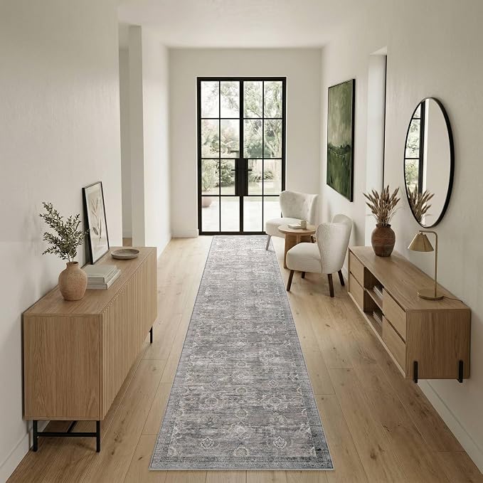 Rugxara 2x10 Runner Rug, Washable Kitchen Rugs, Non Slip Low Pile Area Rug - Image 3