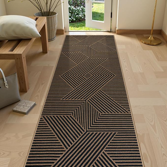 Lahome Enfys Modern Geometric Runner Rug, 2x8 Washable Rug Runners by Lahome
