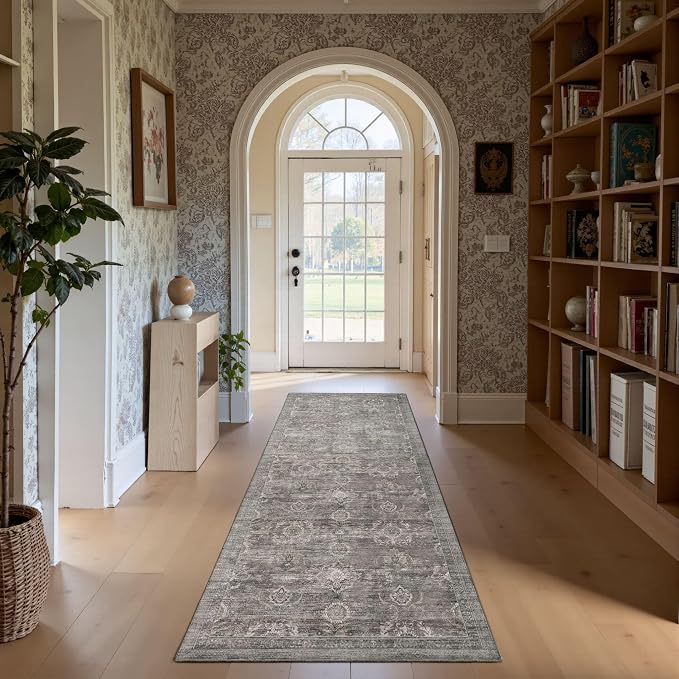 Rugxara 2x6 Runner Rug, Washable Kitchen Rugs, Non Slip Low Pile Area Rug Carpet - Image 3