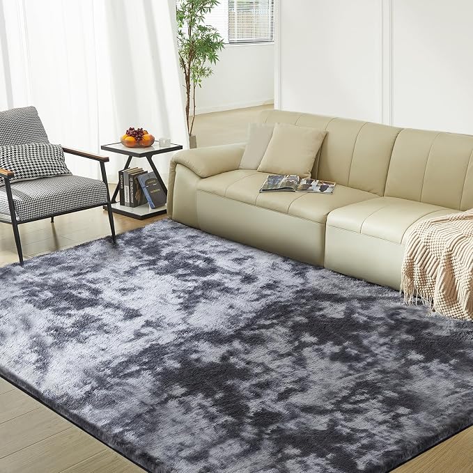 Ultra Soft Rug for Living Room, 8X10 Fluffy Shag Area Rug for Bedroom, Modern - Image 6