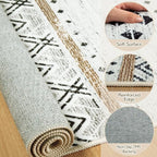 BESTSWEETIE 8x10 Area Rugs for Living Room Washable Moroccan Farmhouse Neutral - Image 3
