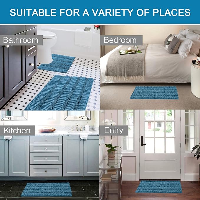 H.VERSAILTEX Bathroom Rugs Bath Rug Set 2 Piece Bathroom Contour Rug Toilet Mat - Image 6