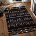 SERISSA 3x5 Area Rugs for Living Room, Washable Non-Slip Black and Gold Small by SERISSAHomeDecorCollection