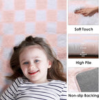 KICMOR 5x7 Area Rugs for Living Room, Fluffy Soft Light Pink and White - Image 2