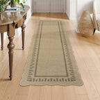 LIVEBOX Scalloped Washable 2x6 Runner Rug, Easy Jute Outdoor Rug Kitchen Tan - Image 8