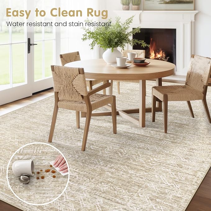 Washable Rug 5x7 Area Rugs: Modern Geometric Rugs - Image 8