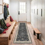 Black 2x7 Long Runner Rugs for Entryway, Throw Runners for Kitchen Hallway by HazoHaus