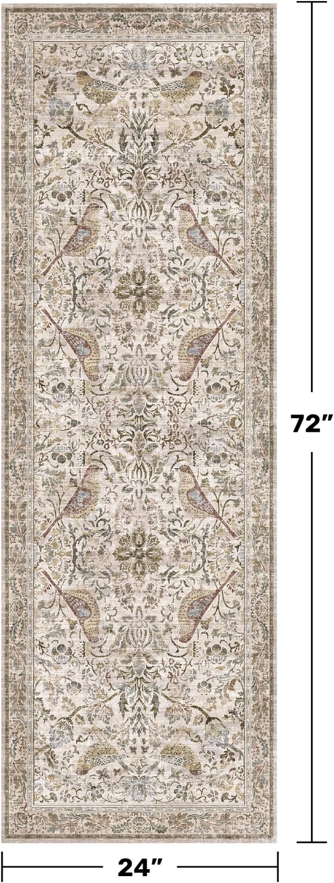 Vintage 2x6 Washable Runner Rugs - Image 2