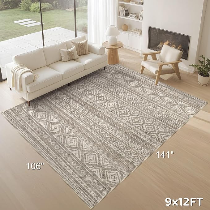 cotiled 9x12 Area Rugs Living Room Rug: Washable Boho Rugs - Image 9