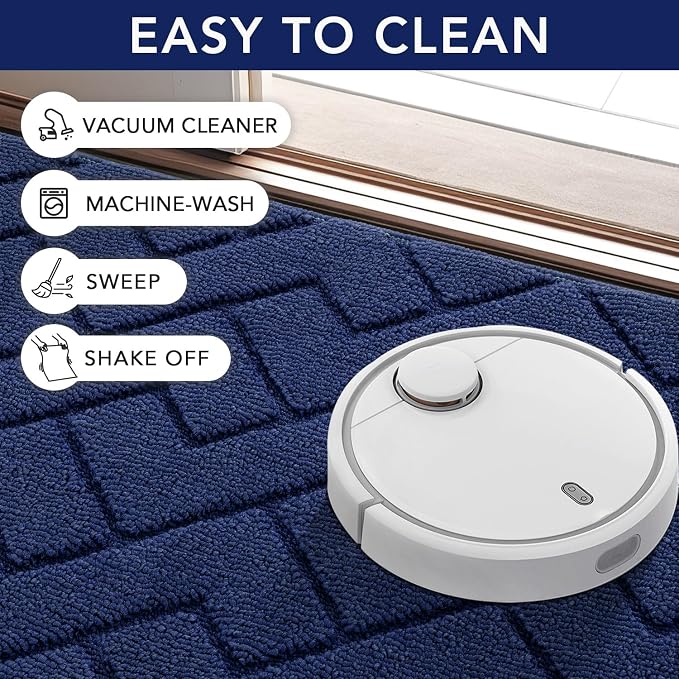 hicorfe Indoor Door Mat, TPR Backing Dirt Trapper Entryway Mat, Washable Floor - Image 6