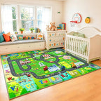 Chicrug 4x6 Car Road Area Rug for Kids Playroom Bedroom, Non Slip Low Pile - Image 5