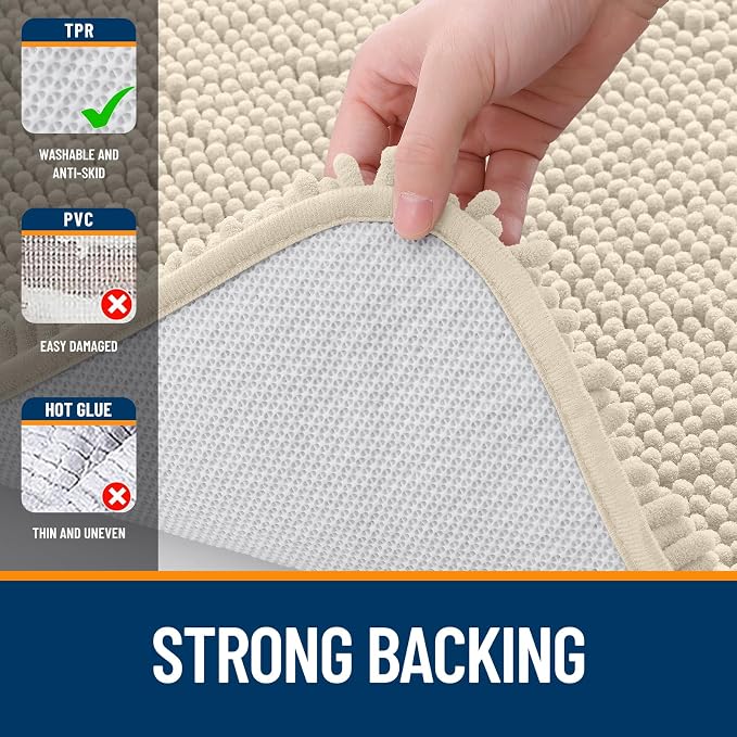 OLANLY Large Bathroom Rugs 40x32, Extra Soft Absorbent Chenille Bath Rugs - Image 6