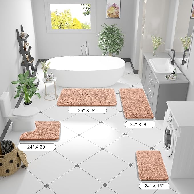 OLANLY Large Bathroom Rugs 40x24, Extra Soft Absorbent Chenille Bath Rugs - Image 2