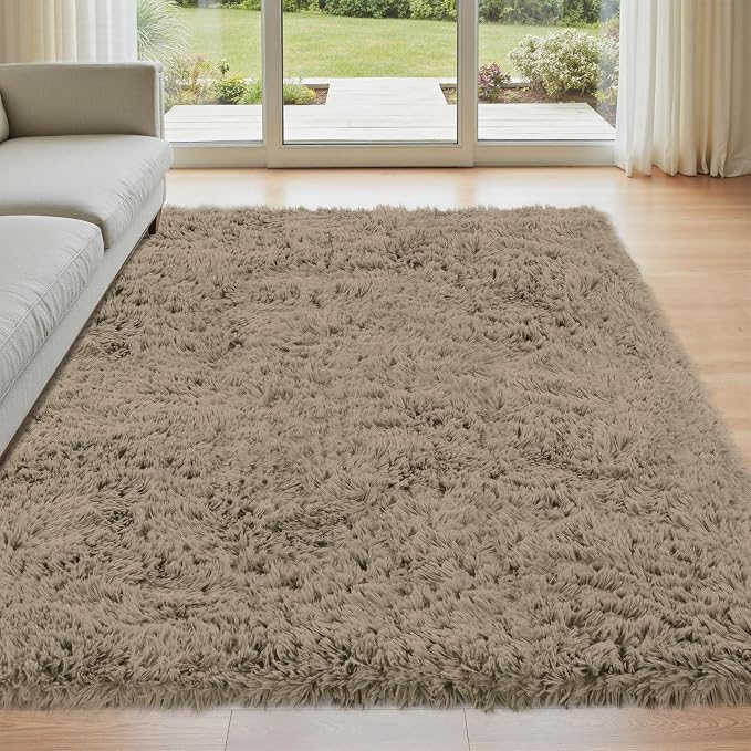 4x6 Area Rug for Living Room: Ultra Soft Fluffy Rug Modern Large Thicked Shag by Oriannal