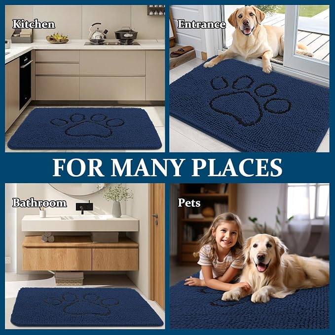OLANLY Dog Door Mat for Muddy Paws 30x20, Paw Print Design, Absorbs Moisture - Image 8