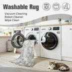 Area Rug 9x12 Living Room Rug Washable: No-Slip Abstract Soft Thin Large Brown - Image 2