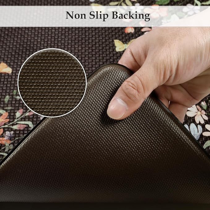 KIMODE Kitchen Anti Fatigue Mats, Farmhouse Kitchen Rugs Sets of 2, Memory Foam - Image 4