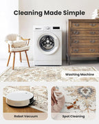 AMADA HOMEFURNISHING Round 6ft Area Rugs, Low-Profile Washable Rug - Image 5