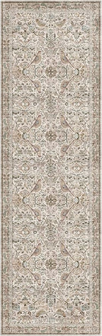 Boho 3x10 Moss Green Wide Hallway Runner Rug 10 ft, Washable Extra Long Runner - Image 3