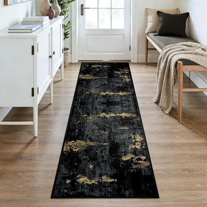RELEANY Washable Area Rugs 2'6"x8 Non-Slip Modern Abstract Soft - Image 3