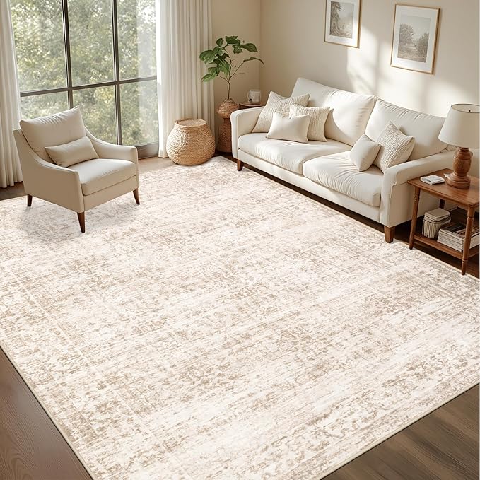 Area Rugs 9x12 Living Room Rug: Washable Rug Soft Vintage Boho Carpet Indoor - Image 3