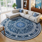 Lessymo Washable 8FT Round Area Rugs by Lessymo