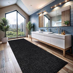 CAMILSON Indoor and Outdoor Runner Rug Dark Gray Black Solid Boho Woven Design - Image 7