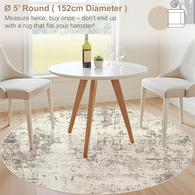 UERMEI 5ft Round Area Rug Living Room Rugs - Image 5