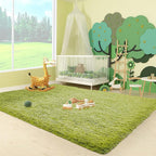 Ophanie Green Grass Area Rugs for Bedroom, 3x5 Shag Fluffy Carpet, Fuzzy Furry - Image 3