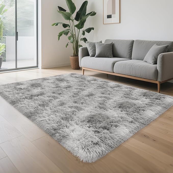 4x6 Ft Light Grey Large Area Rugs by TENNOLA