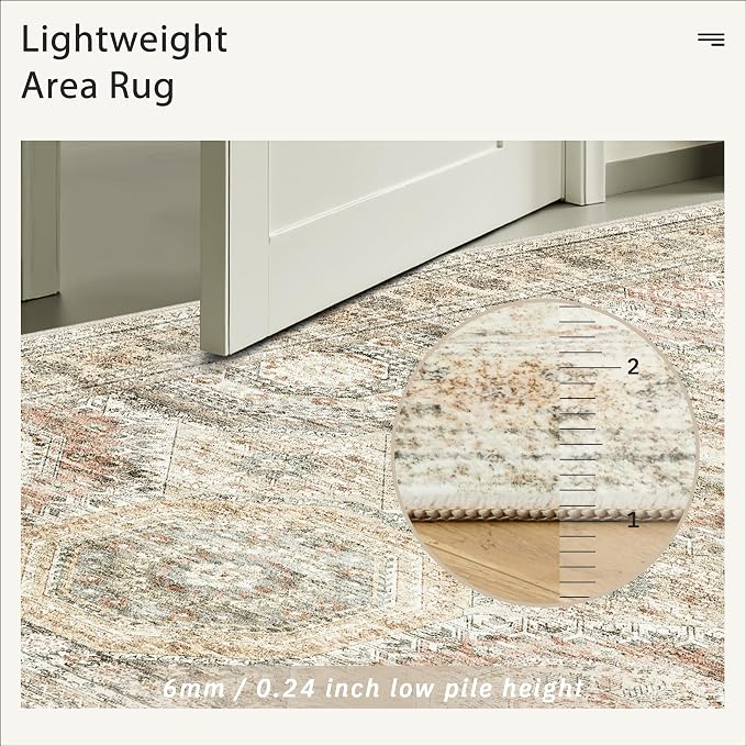 Soalmost 10x14 Area Rugs for Living Room, Non Slip Machine Washable Vintage Rugs - Image 7