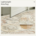 Soalmost 10x14 Area Rugs for Living Room, Non Slip Machine Washable Vintage Rugs - Image 7