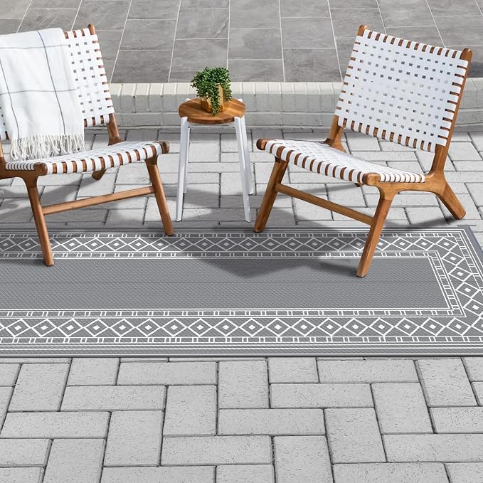 GENIMO Outdoor Rug Waterproof for Patio, 2.5'x8' Foldable Reversible Plastic - Image 4