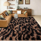 Shag Rugs for Living Room 5x7, Ultra Soft Tie-Dyed Brown Leopard Big Fuzzy Rugs - Image 2