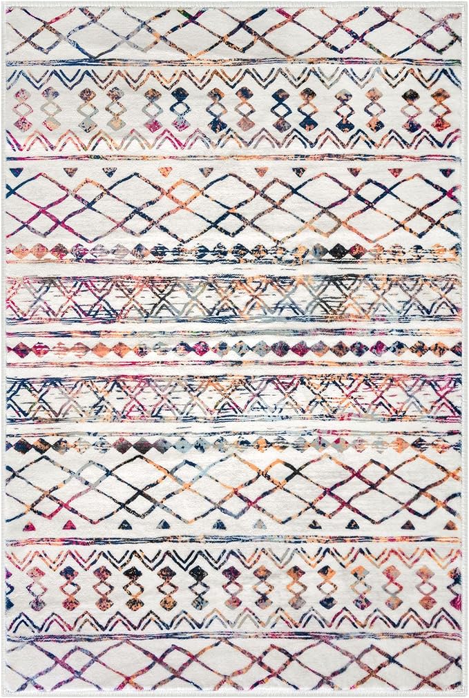 KUTA 3x5 Rugs for Entryway Boho Area Rug for Living Room, Moroccan Multi-Color - Image 8