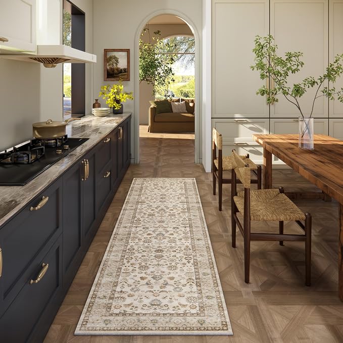 Washable Runners for Hallways Kitchen Rug: 2'6"x8' Kitchen Runner Stain - Image 2