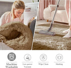OLANLY Taupe Round Rugs for Bedroom - Image 3