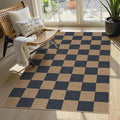 Lahome Colette Checkered Easy Jute Indoor Outdoor Carpet, 3x5 Washable Rugs by Lahome